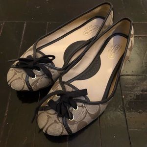 AUTHENTIC COACH BROWN JOSIE BALLET FLATS 7.5 M